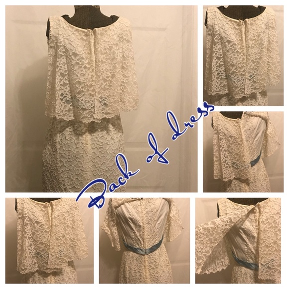 Vintage cream lace dress - Picture 2 of 8